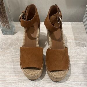 Marc Fisher Tan Suede Wedge Sandals
